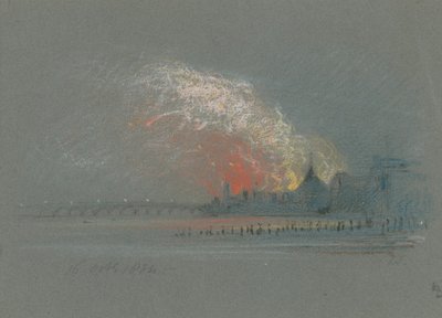 El incendio de las Casas del Parlamento, 16 de octubre de 1834 de English School