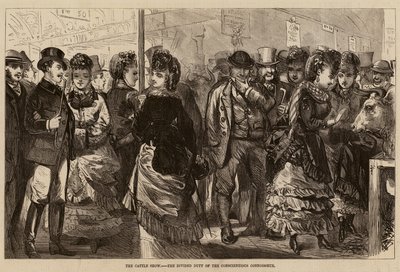 La exposición de ganado, el deber dividido del conocedor concienzudo (grabado) de English School
