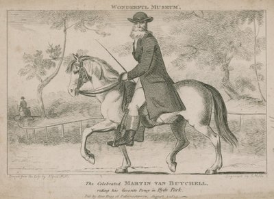 El célebre Martin Van Butchell montando su pony favorito en Hyde Park de English School