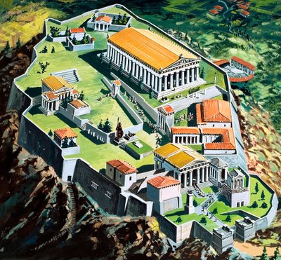 La ciudad de Atenas en la Antigua Grecia de English School