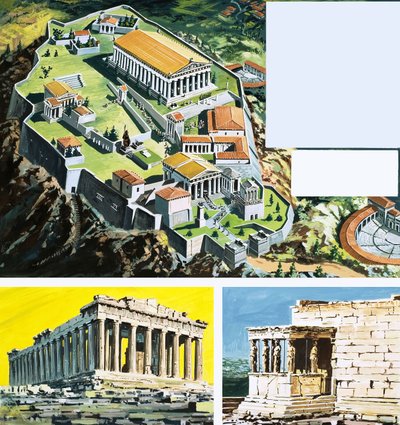 La ciudad de Atenas en la antigua Grecia de English School