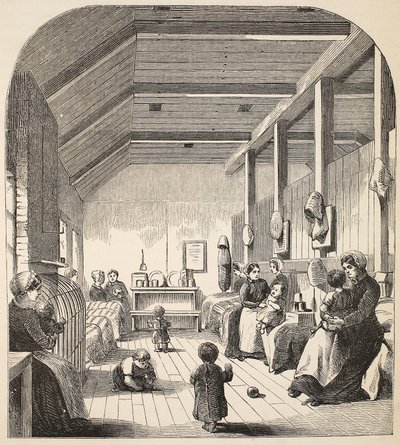 La guardería de convictos en Brixton, ilustración de Las prisiones criminales de Londres y escenas de la vida en prisión de Henry Mayhew y John Binny, pub. 1862 de English School