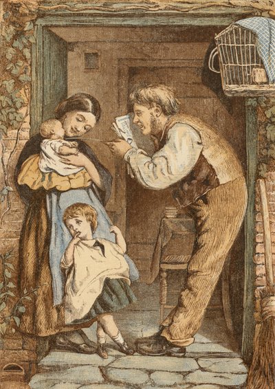 La puerta de la cabaña, padre jugando con su hijo de English School