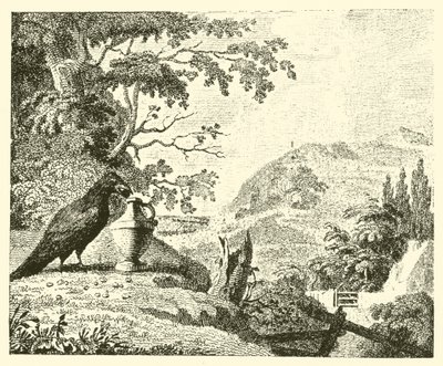 El cuervo y el cántaro (grabado) de English School