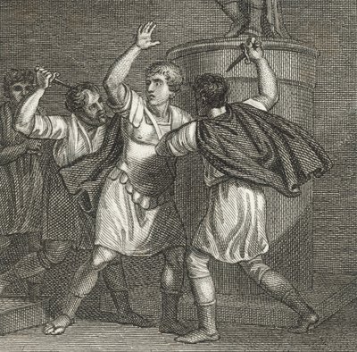 La muerte de Julio César (grabado) de English School