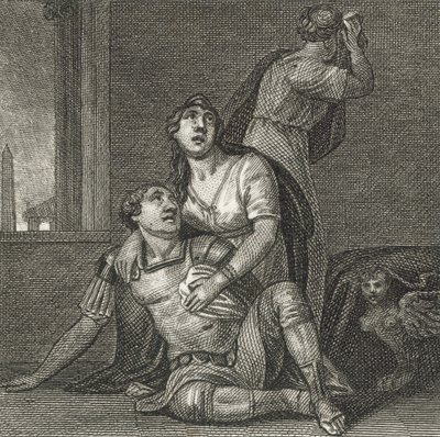 La muerte de Marco Antonio (grabado) de English School