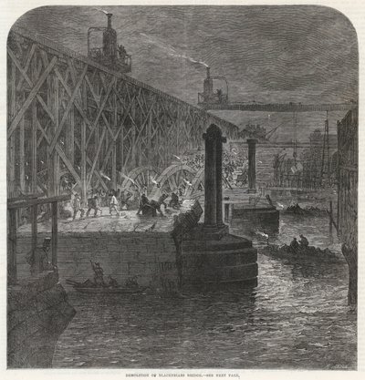 La demolición del puente de Blackfriars de English School