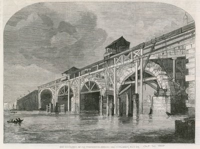 La demolición del Viejo Puente de Westminster de English School