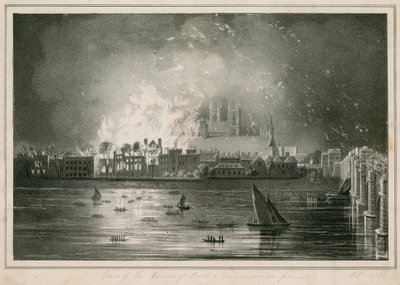 La destrucción por fuego de las Cámaras del Parlamento el 16 de octubre de 1834 de English School