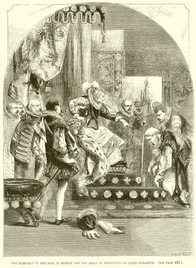 El despido del Conde de Murray y el Abad de Kilwinning por la Reina Isabel de English School