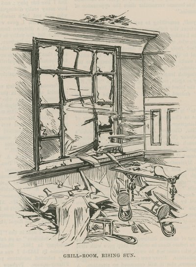 El atentado con dinamita en Westminster; Sala de parrilla del Rising Sun de English School
