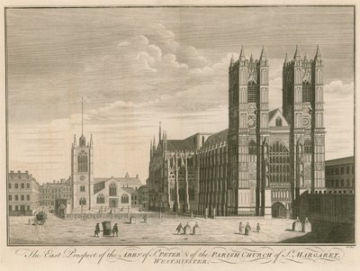 La perspectiva este de la Abadía de San Pedro de la Iglesia Parroquial de Santa Margarita, Westminster de English School