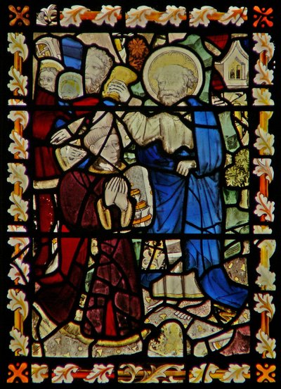 La ventana este que representa a San Pedro bautizando a un joven de English School