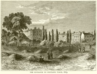 La entrada a Portland Place, 1815 de English School
