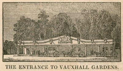 La entrada a Vauxhall Gardens, Londres de English School