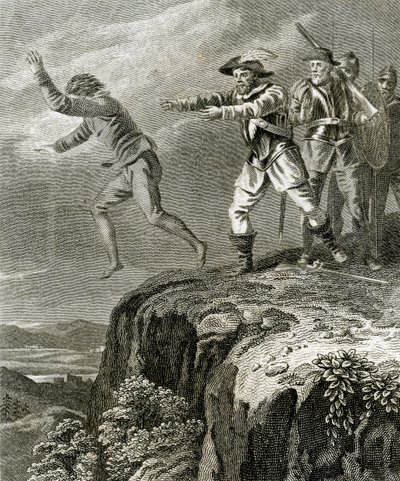 La fuga del mártir protestante Antonio, Guiguo, c.1830 (grabado) de English School