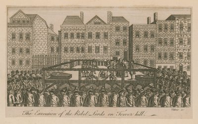La ejecución de los Señores Rebeldes en Tower Hill (grabado) de English School