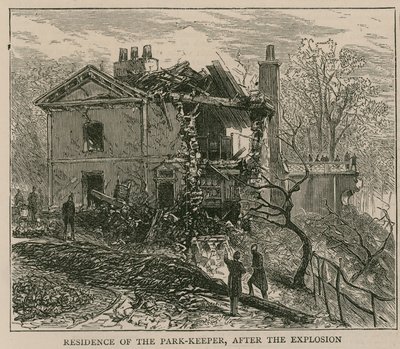 La explosión en el Canal de Regent; Residencia del guardaparques después de la explosión de English School