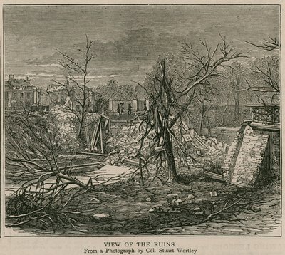 La explosión en el Canal de Regent; Vista de las ruinas de English School
