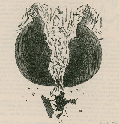 La caída de la estatua de Wellington; caricatura de English School