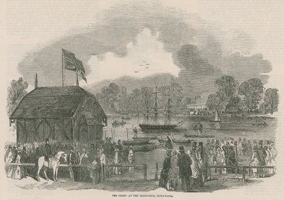 El ferry en el Serpentine, Hyde Park, Londres de English School