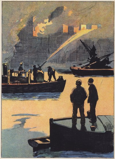 El cuerpo de bomberos trabajando en el río de English School
