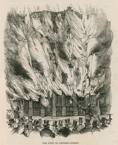 El incendio en Oxford Street, Londres de English School