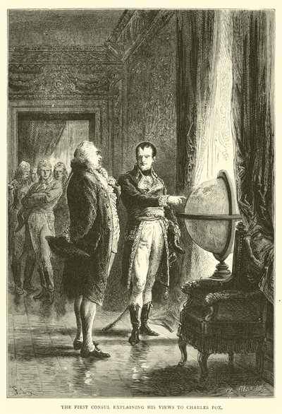 El primer cónsul explicando sus puntos de vista a Charles Fox de English School
