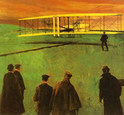 El primer vuelo de los Hermanos Wright en Kitty Hawk de English School