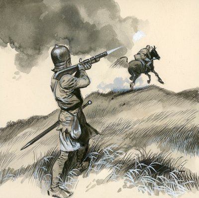 Las primeras pistolas, llamadas de mecha de English School