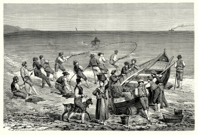 Los pescadores de Mentone (grabado) de English School