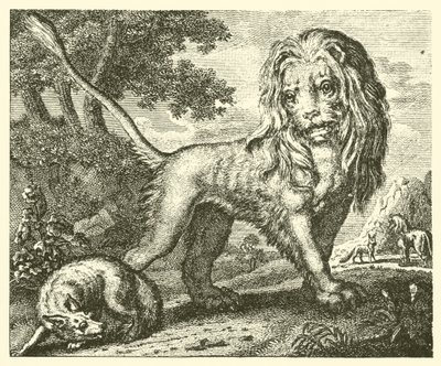 El zorro y el león (grabado) de English School