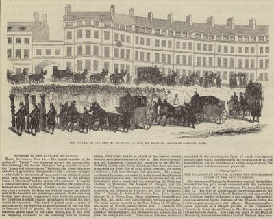 El funeral del difunto Sr. William Beckford, saliendo de su casa en Lansdowne Crescent, Bath de English School