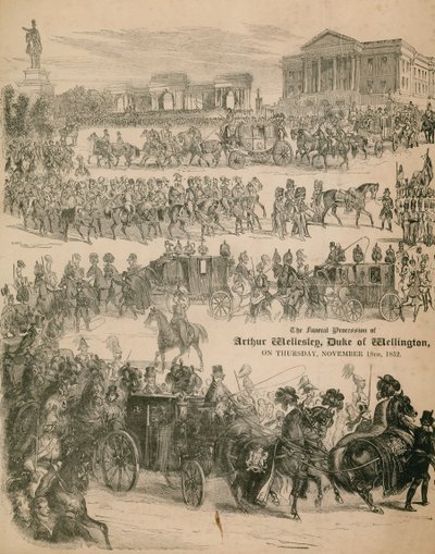 La procesión fúnebre de Arthur Wellesley, el Duque de Wellington, el 18 de noviembre de 1852 de English School