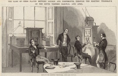 El juego de ajedrez jugado entre Londres y Portsmouth, a través del telégrafo eléctrico de English School