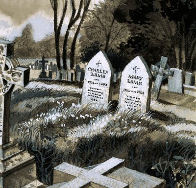 Las lápidas de Charles y Mary Lamb de English School