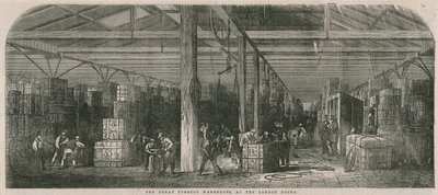 El gran almacén de tabaco en los muelles de Londres de English School