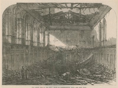 El gran incendio de la ciudad: ruinas de Haberdashers Hall de English School