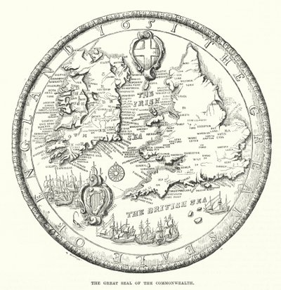 El gran sello de la Commonwealth (grabado) de English School