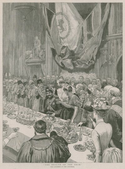La salud del Shah; El almuerzo en el Guildhall, Londres de English School