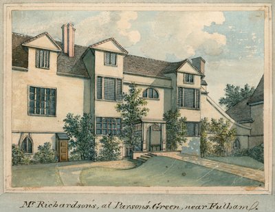 La casa de Samuel Richardson en Parsons Green, cerca de Fulham, Londres de English School