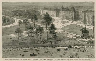 Las mejoras en Hyde Park Corner y la remoción de la estatua del Duque de Wellington de English School