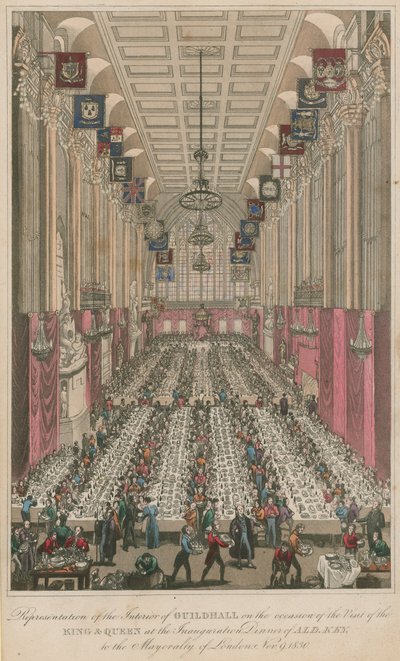 El interior del Guildhall en la cena de inauguración del concejal Key de English School