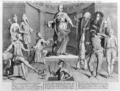 El Juicio de la Reina del Sentido Común, dirigido a Henry Fielding Esq., 1736 de English School