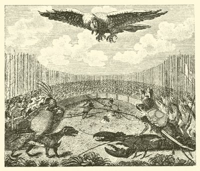 La cometa, la rana y el ratón (grabado) de English School