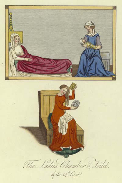 La cámara y el tocador de las damas del siglo XIV de English School