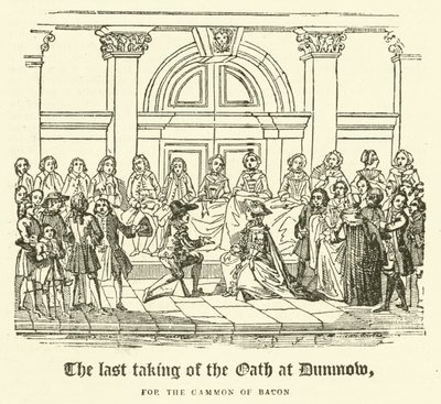 El último juramento en Dunmow, por el jamón de tocino (grabado) de English School