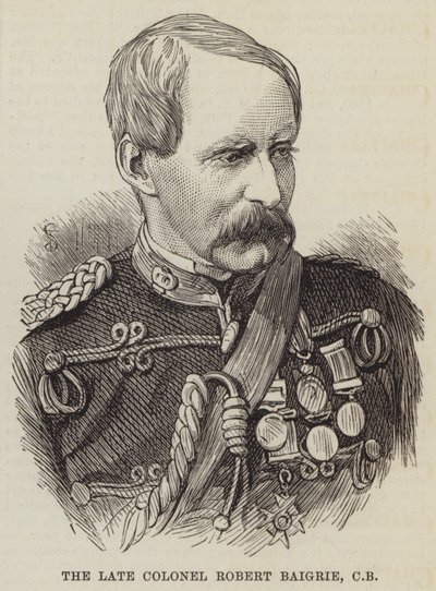 El fallecido coronel Robert Baigrie, CB (grabado) de English School
