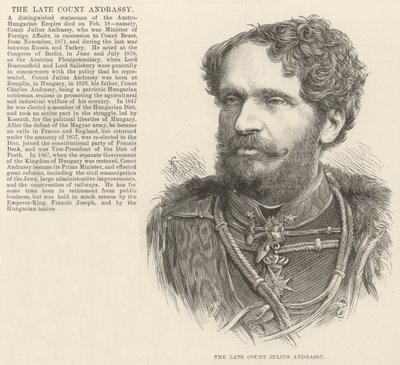 El difunto Conde Julius Andrassy (grabado) de English School