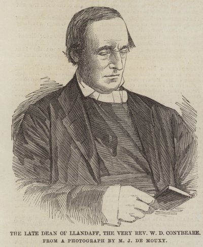 El difunto Decano de Llandaff, el Muy Reverendo W. D. Conybeare (grabado) de English School